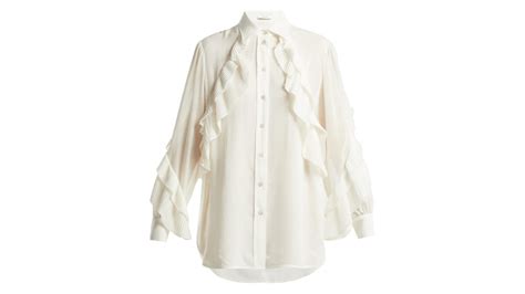 givenchy pleated silk blend blouse.